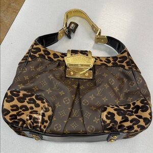 Louis Vuitton Black and Gold Leopard Shoulder Bag